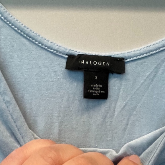 NWOT Halogen Blue quarter sleeve top - Picture 3 of 5